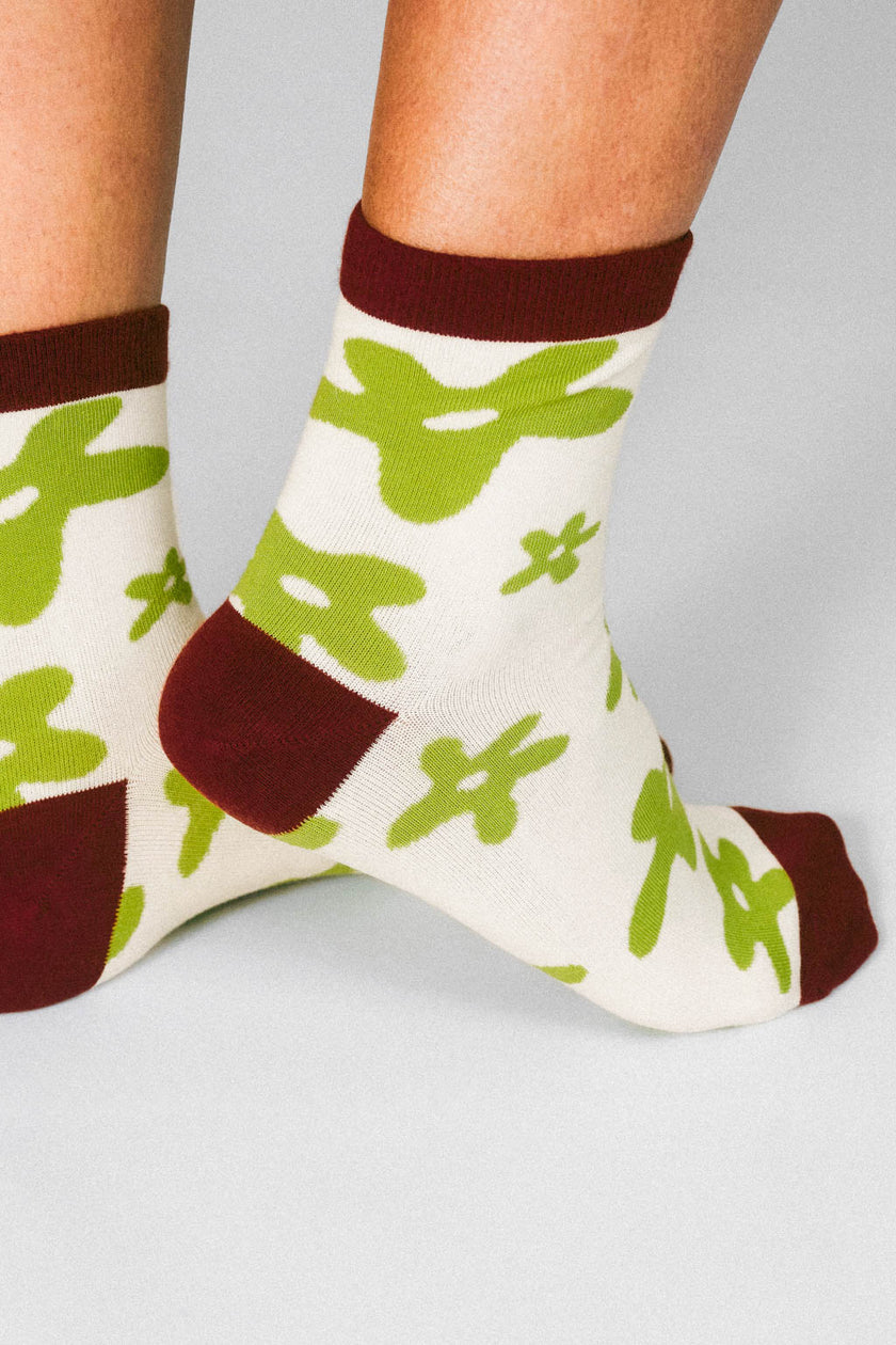 Tailored Union - Flowers Knit Ankle Sock -