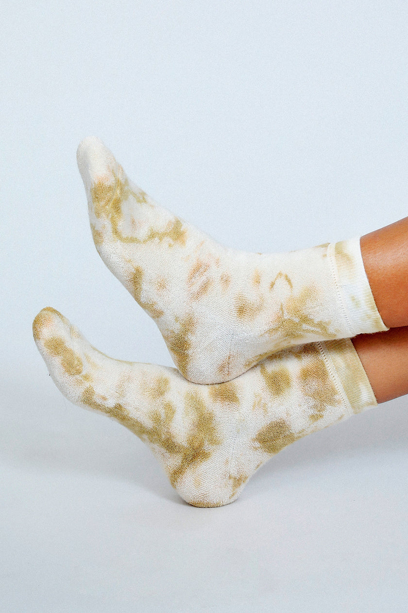 Tailored Union - Terry Tie Dye Ankle Socks - Sand -