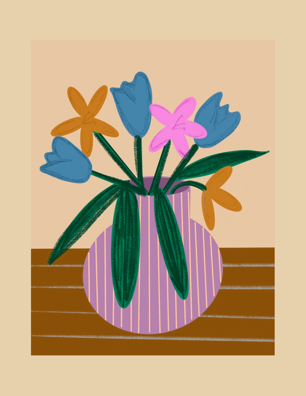 Nice Paper - Greeting Card - Flower Vase -