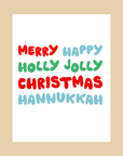 Nice Paper - Greeting Cards - Merry Happy Holly Jolly -