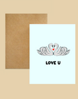 Nice Paper - Greeting Card - Love U Swans -