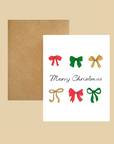 Nice Paper - Greeting Card - Bows & Merry Christmas -