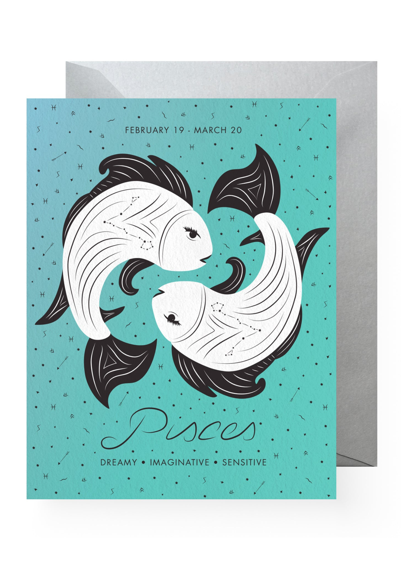 Boss Dotty Paper Co. - Pisces Zodiac Greeting Card -