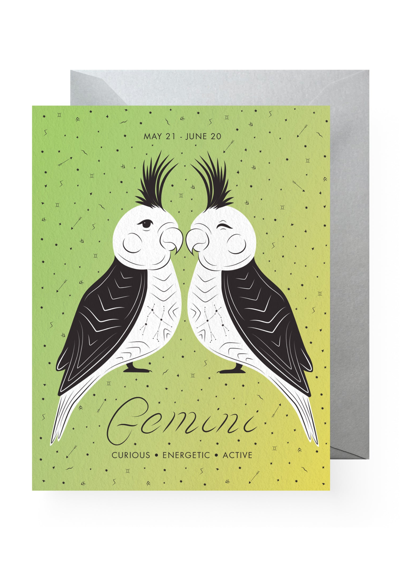Boss Dotty Paper Co. - Gemini Zodiac Greeting Card -