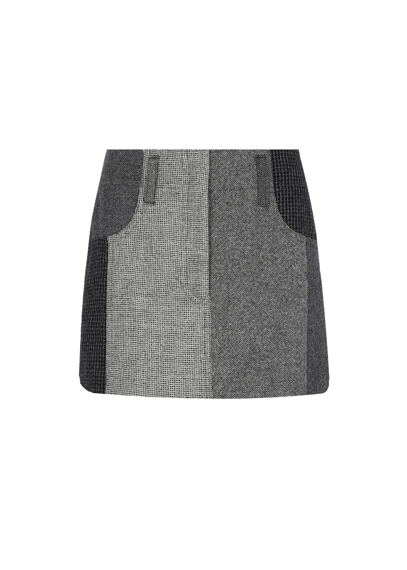 Loti - Juana Mini Skirt - Grey Patchwork -