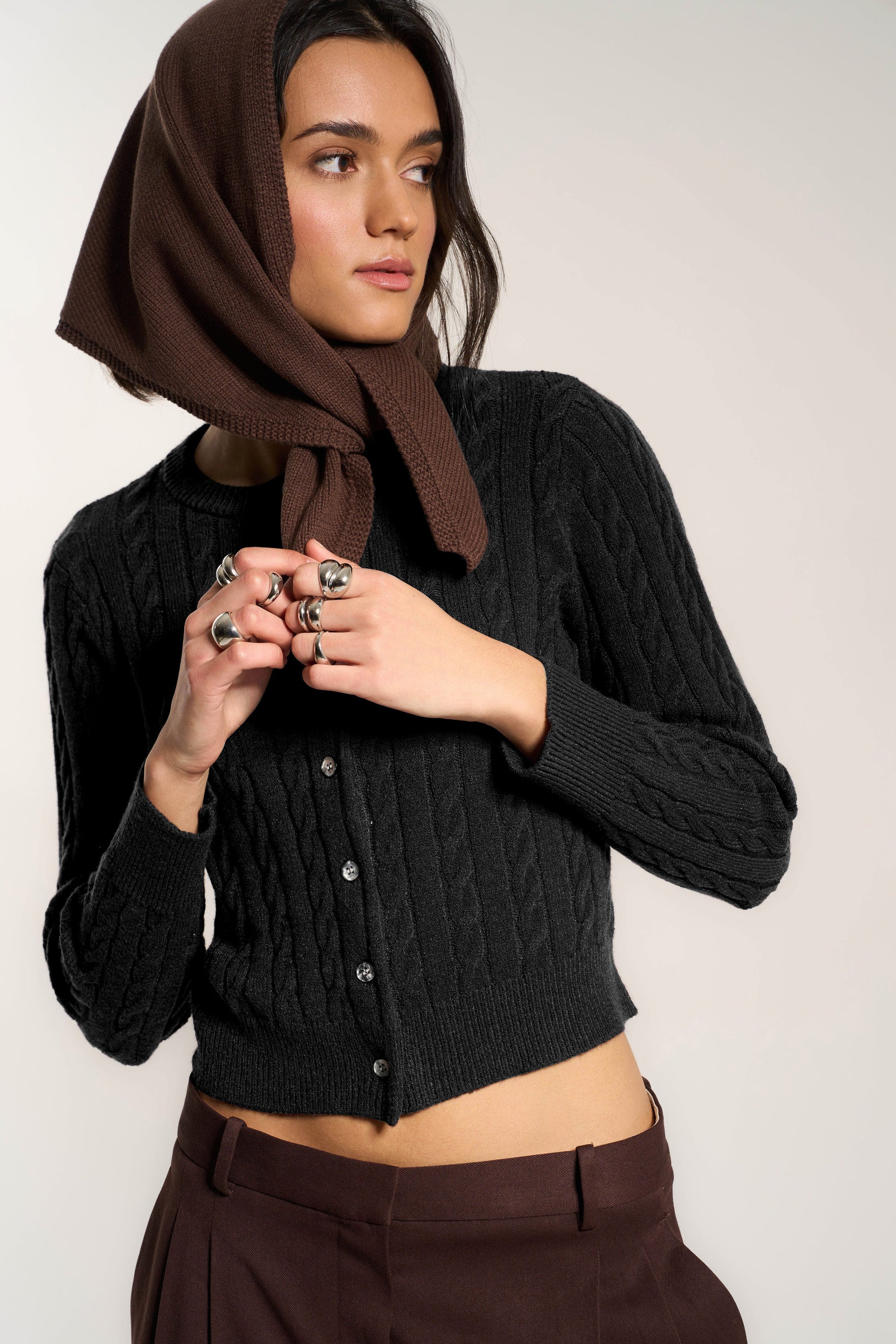 Callahan Knitwear - Valerie Cardigan - Black -