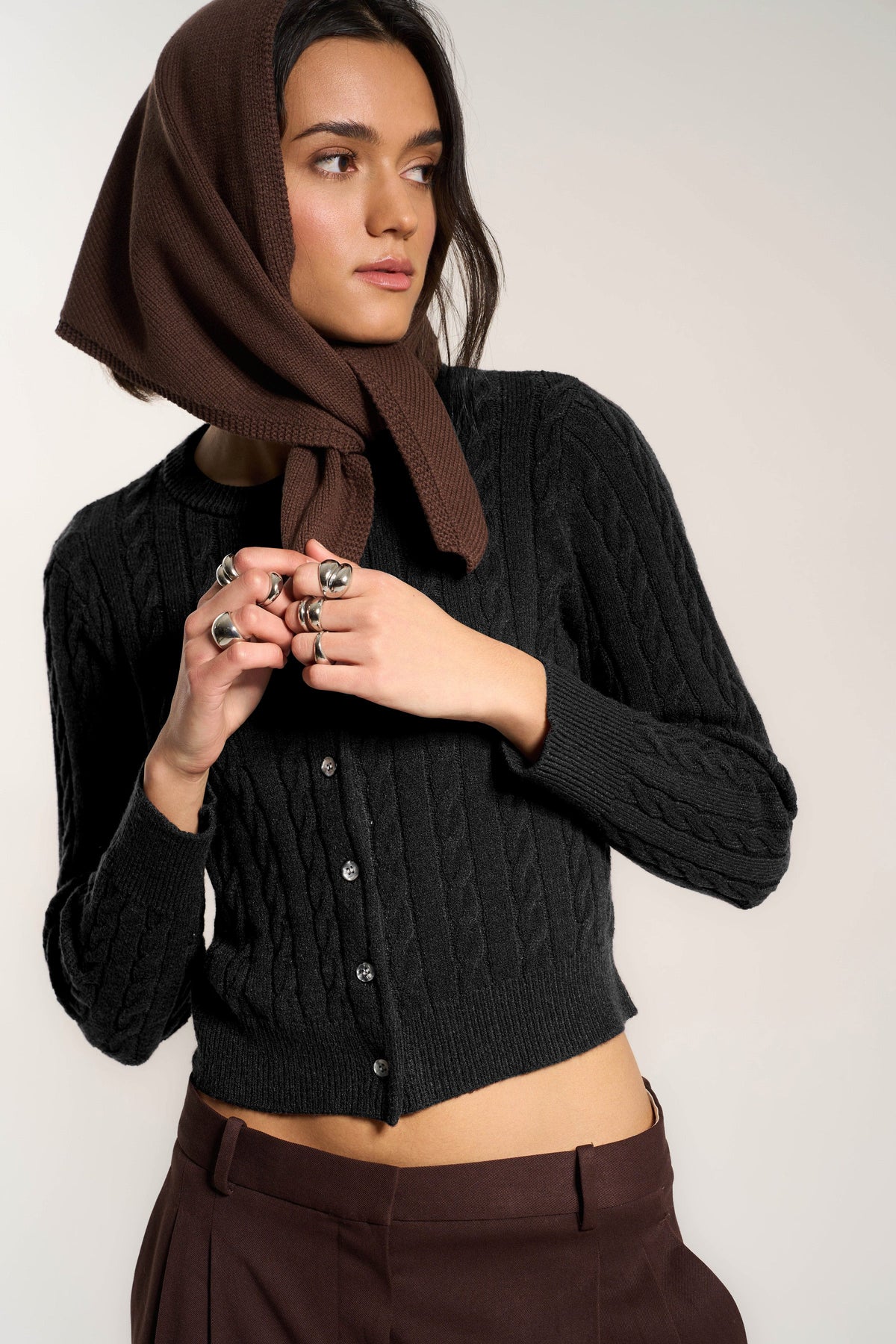 Callahan Knitwear - Valerie Cardigan - Black -