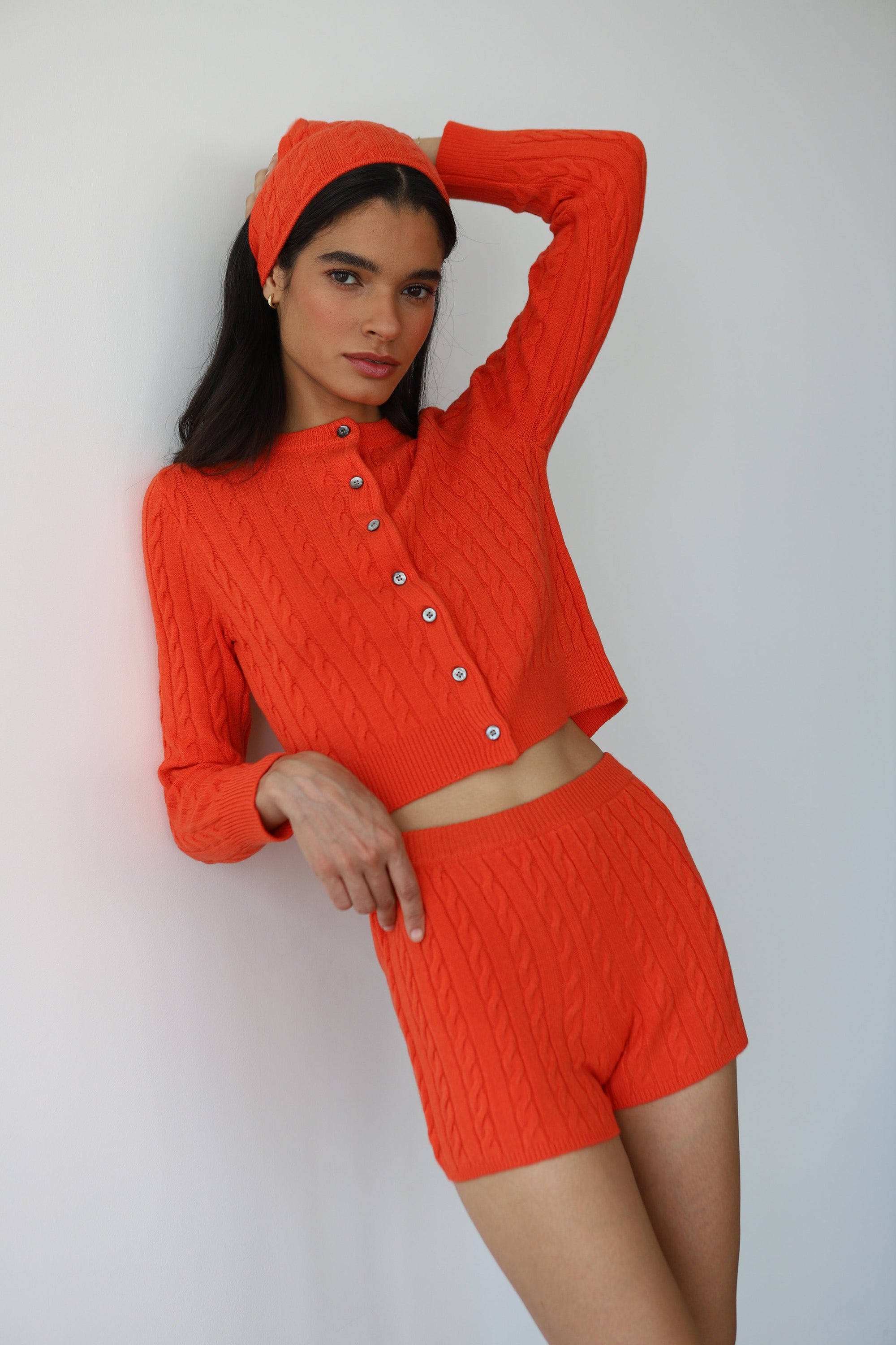Callahan Knitwear - Valerie Headscarf - Poppy -