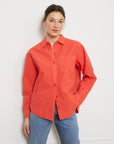Diana Relaxed Button Up Shirt - Vermilion