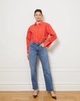 Diana Relaxed Button Up Shirt - Vermilion