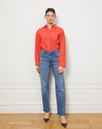 Diana Relaxed Button Up Shirt - Vermilion