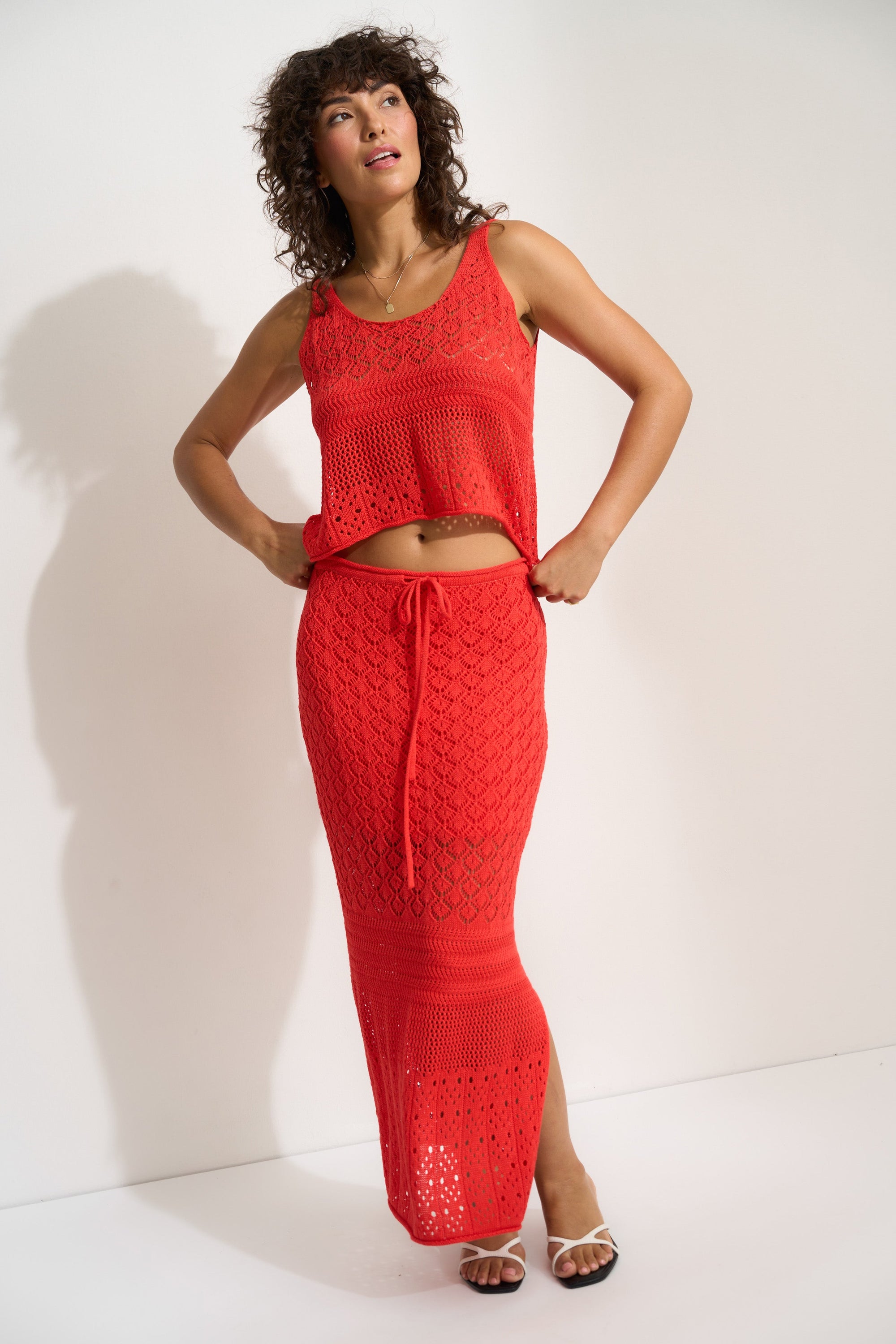 Callahan Knitwear - Willow Maxi Skirt - Tomato -