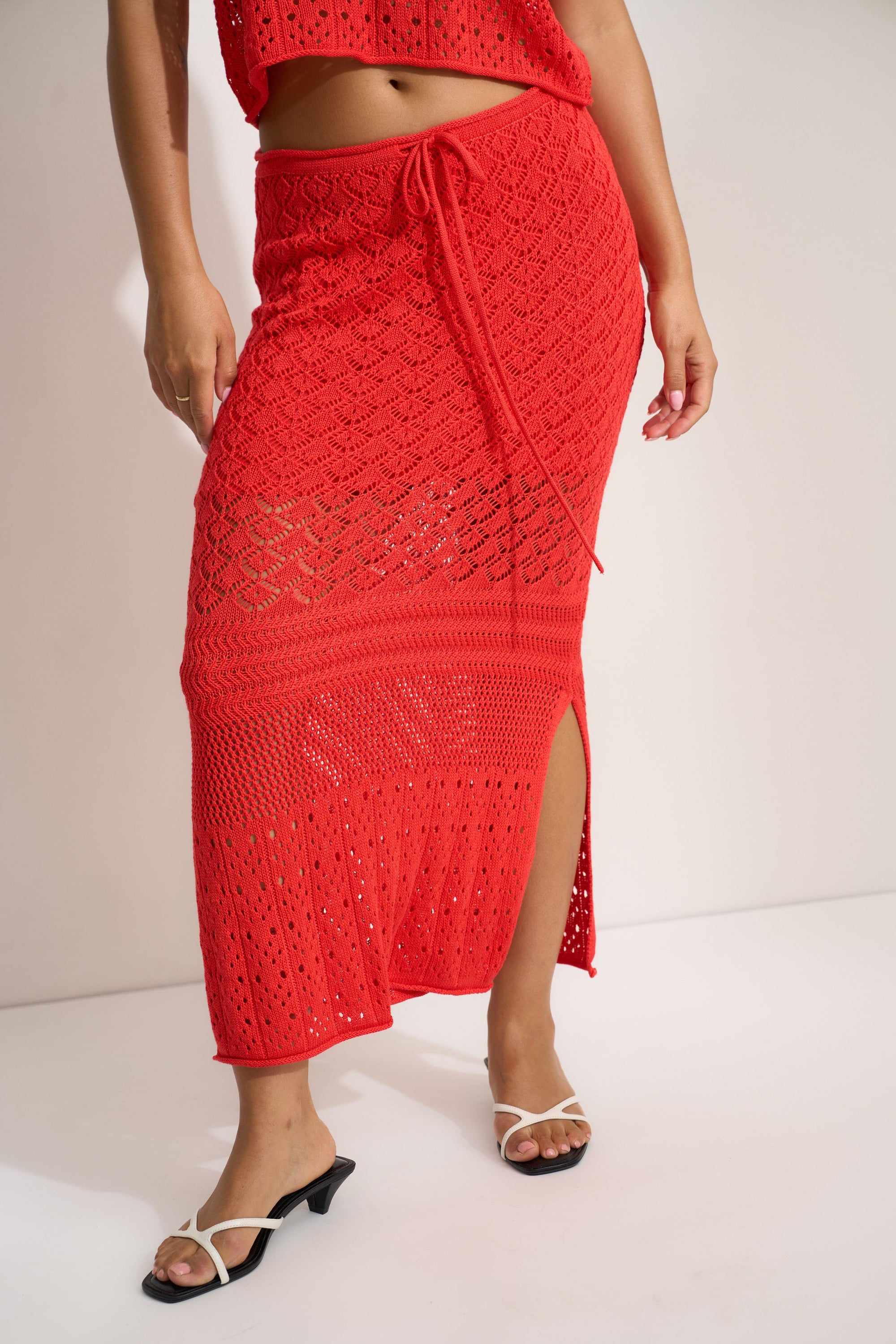 Callahan Knitwear - Willow Maxi Skirt - Tomato -