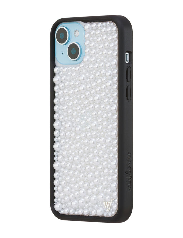 Wildflower iPhone case 15 Plus Pearl White Cute