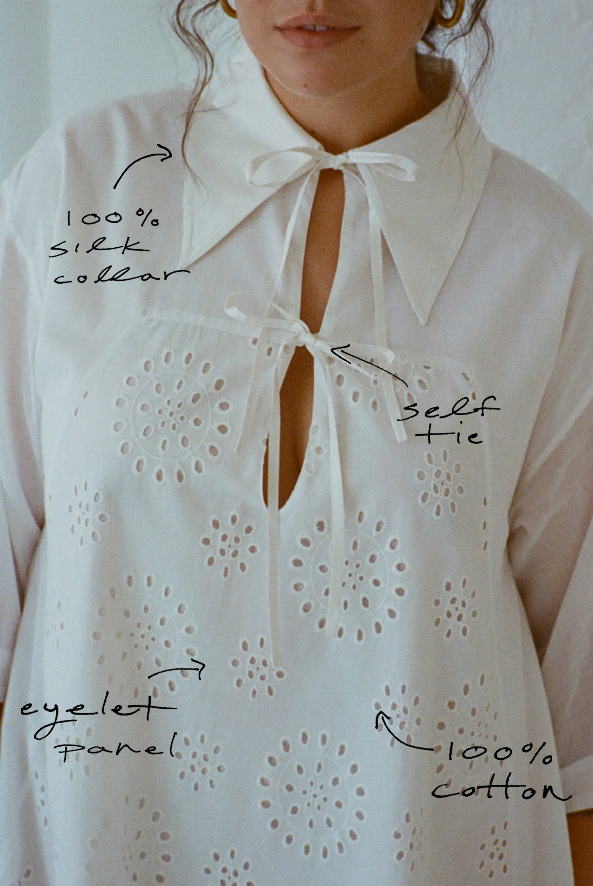 WRAY - Apron Dress - Salt Eyelet -