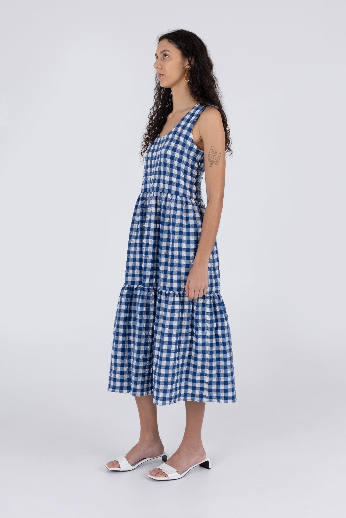 WRAY - Austin Dress - Navy Check -