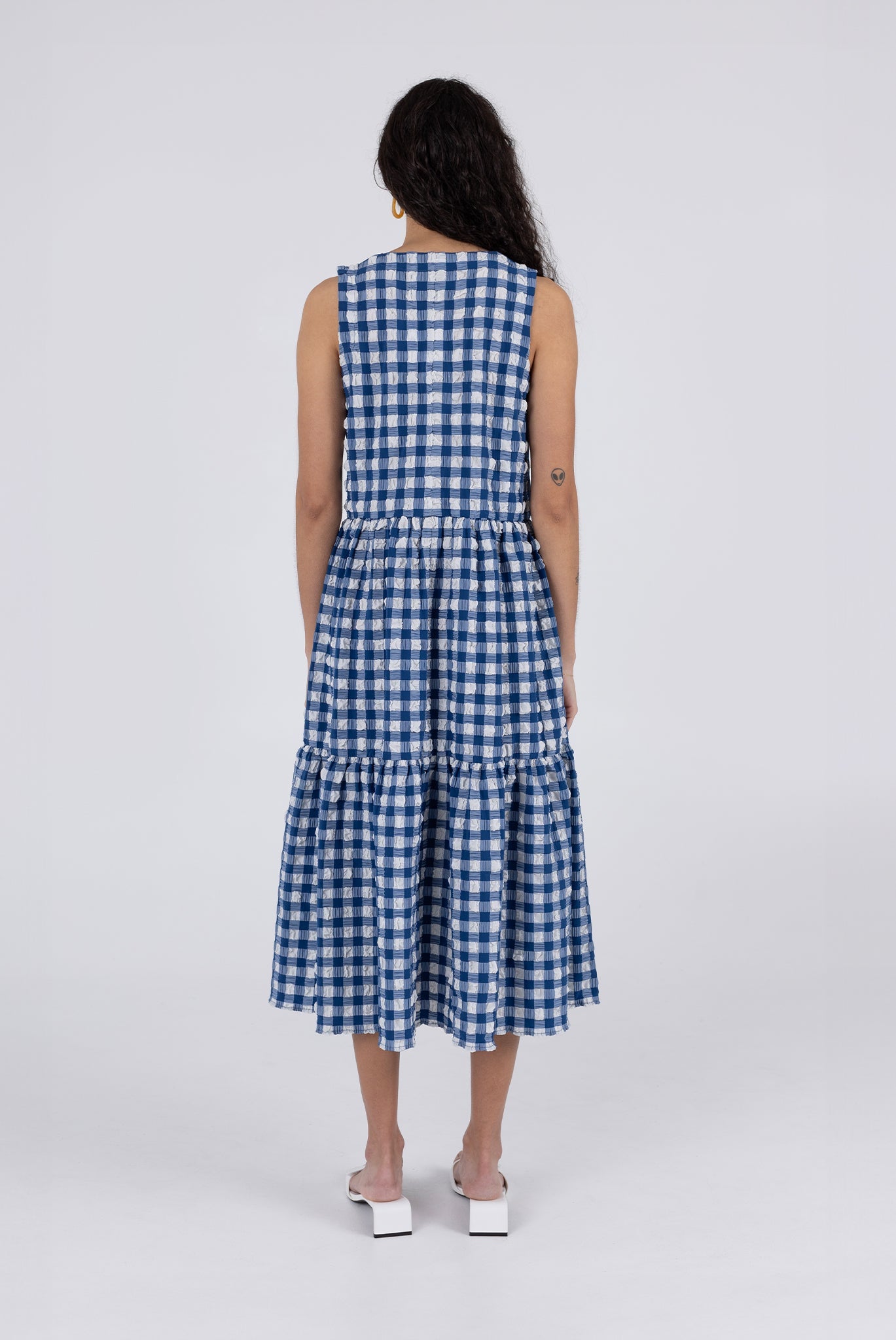 WRAY - Austin Dress - Navy Check -