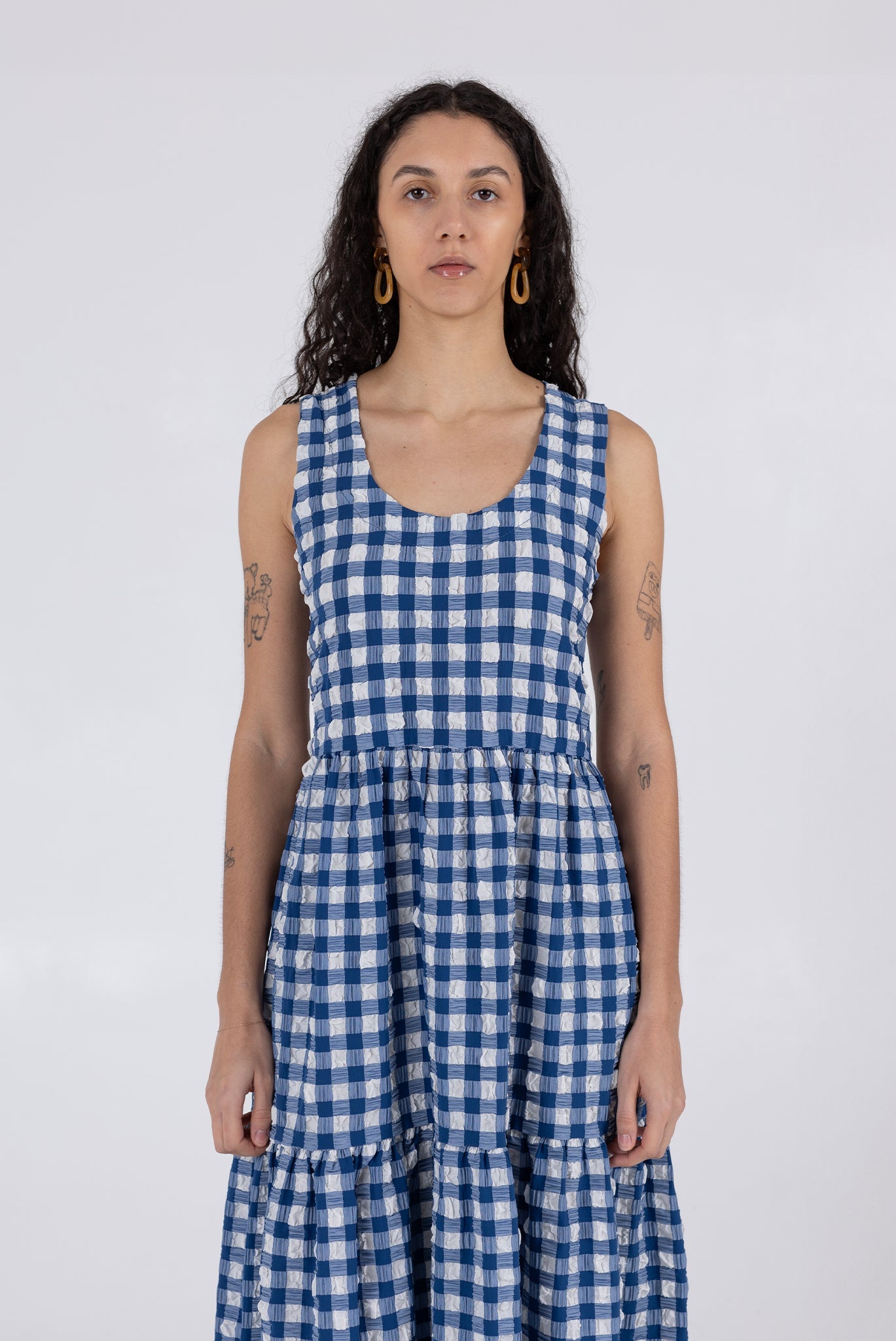 WRAY - Austin Dress - Navy Check -