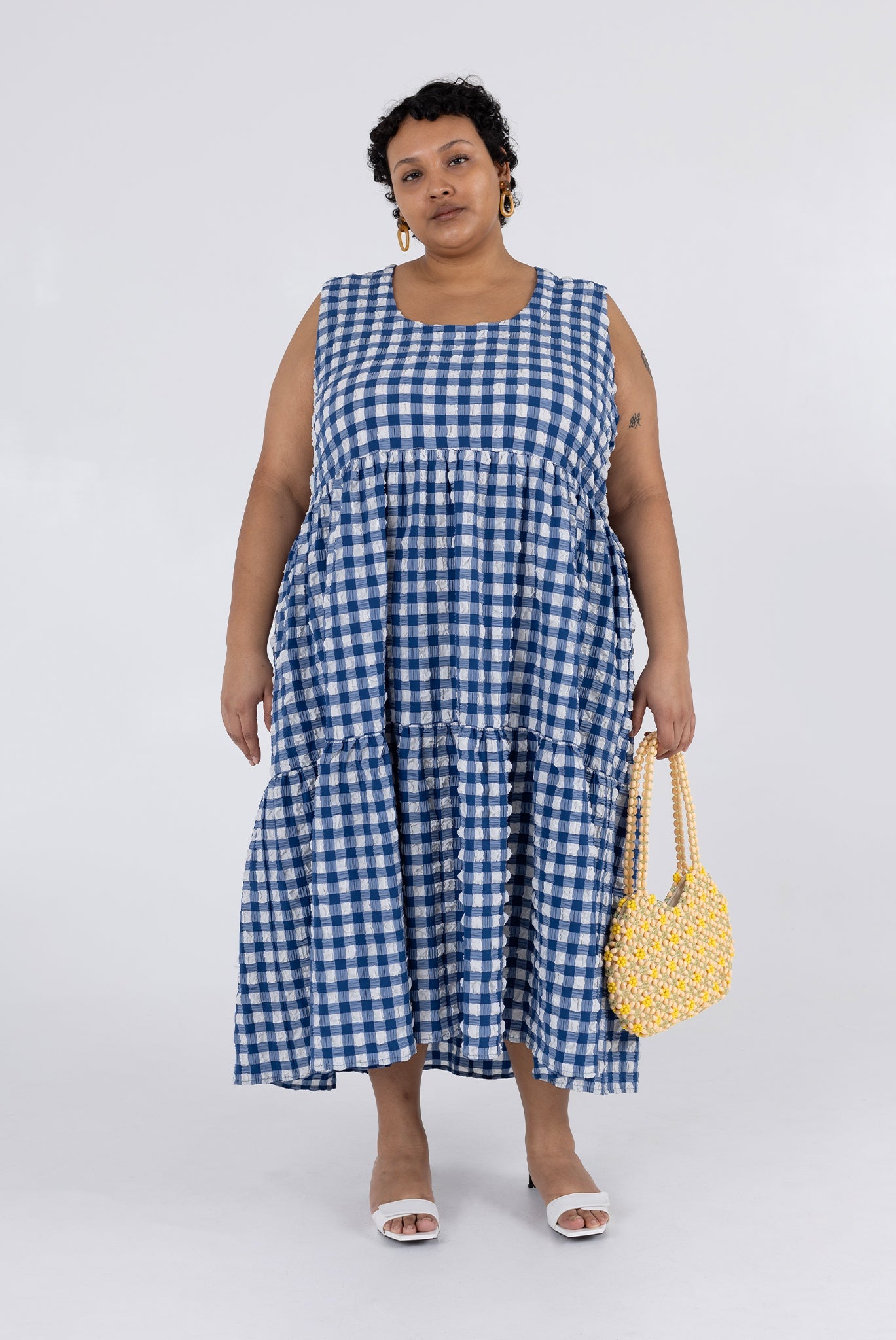 WRAY - Austin Dress - Navy Check -