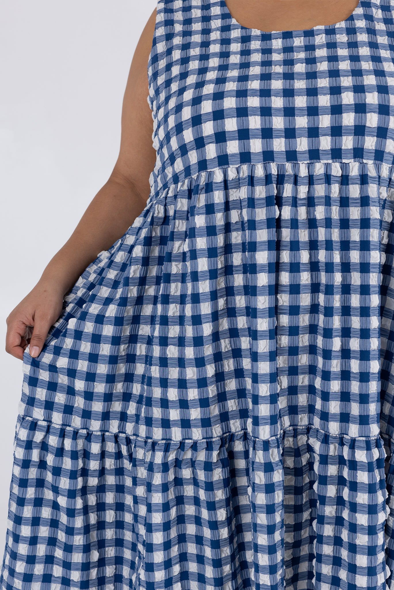 WRAY - Austin Dress - Navy Check -