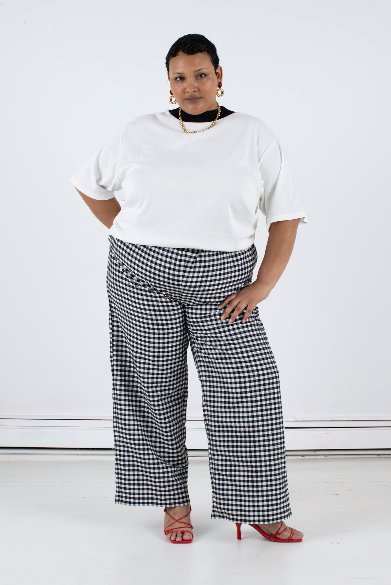 WRAY - Luna Pant - Black Check -