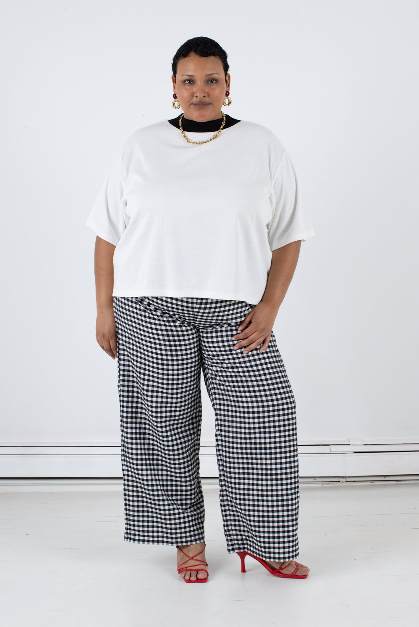 WRAY - Luna Pant - Black Check -