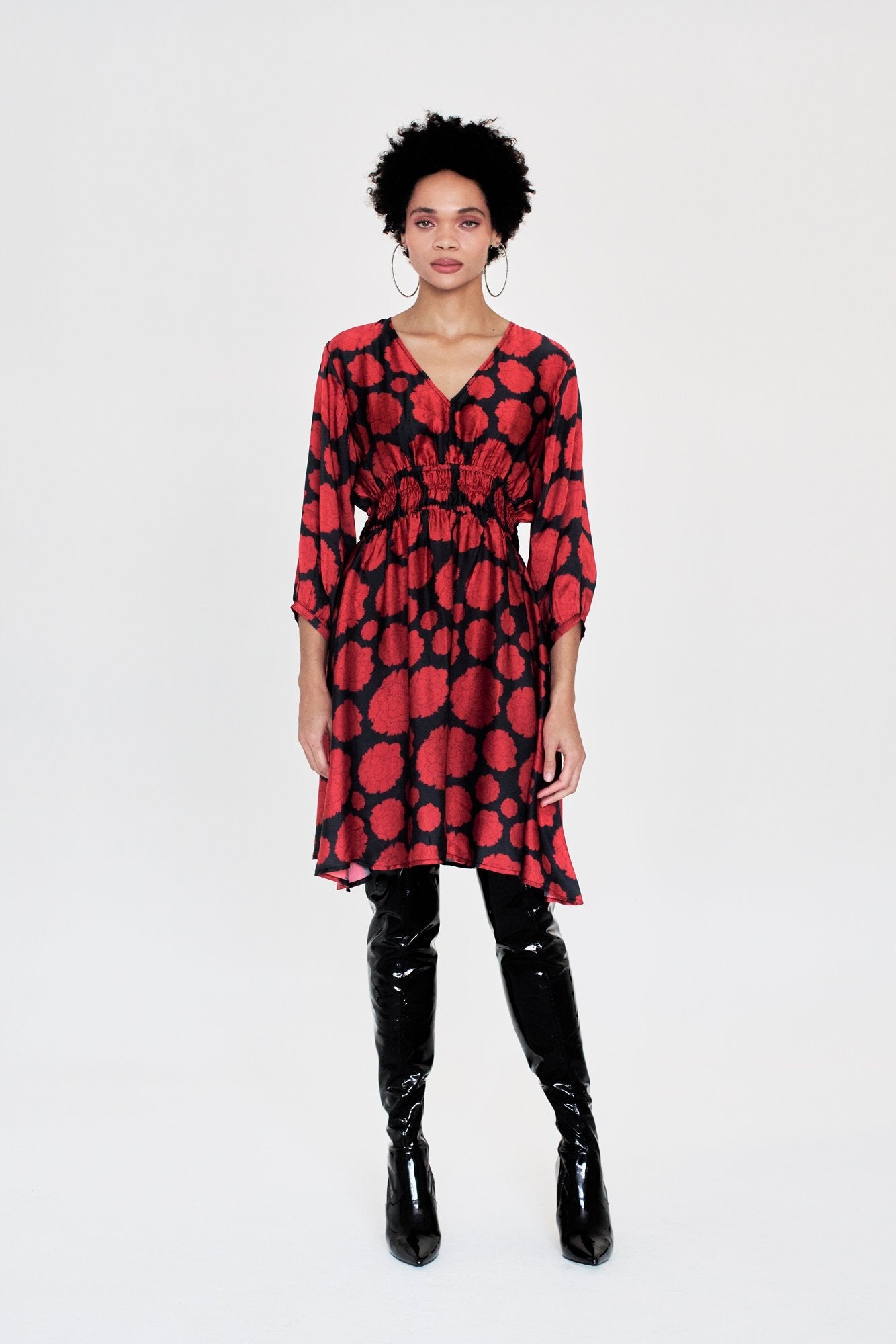 WRAY - Swan Dress - Carnation Dot -