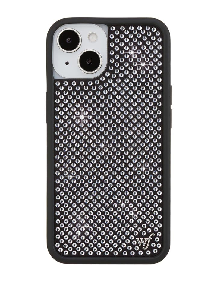 Wildflower iPhone case 13 Rhinestone | White Sparkle Cute