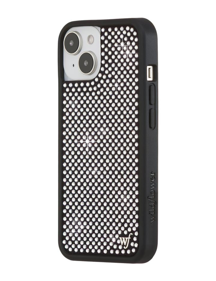 Wildflower iPhone case 13 Rhinestone | White Sparkle Cute