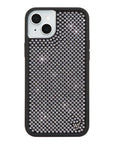 Wildflower iPhone case 15 Plus Rhinestone | White Sparkle Cute