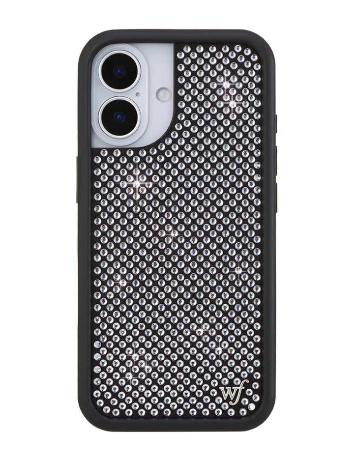 Wildflower iPhone case 17 Rhinestone | White Sparkle Cute