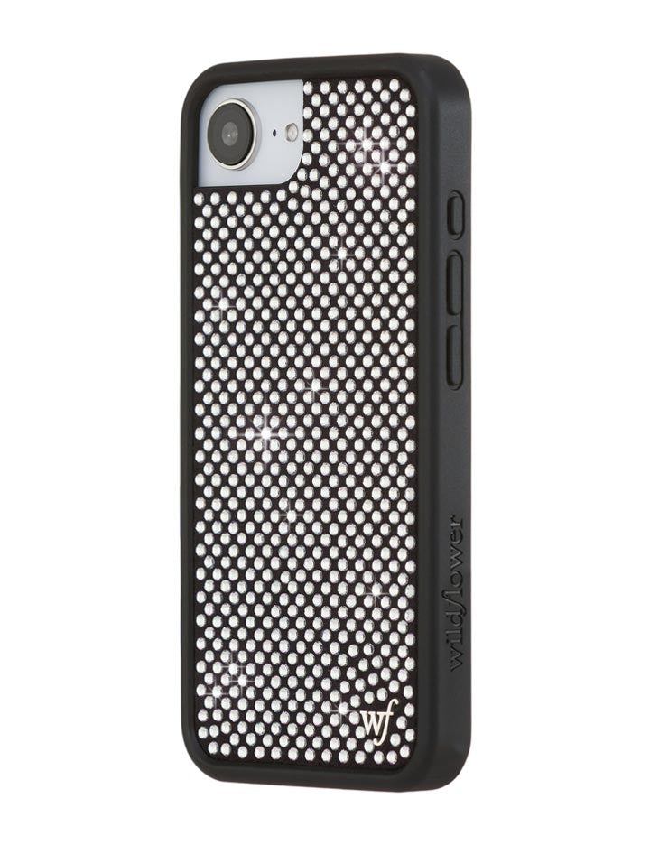 Wildflower iPhone case 17e Rhinestone | White Sparkle Cute