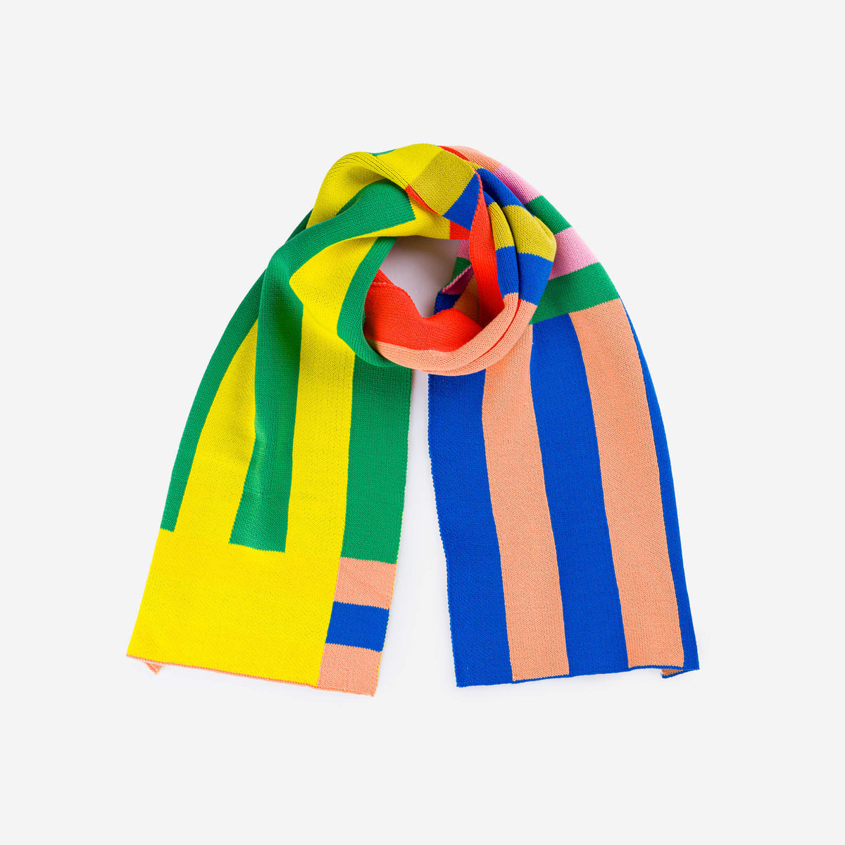 Verloop - Waterfall Stripe Big Scarf - Peach Cobalt