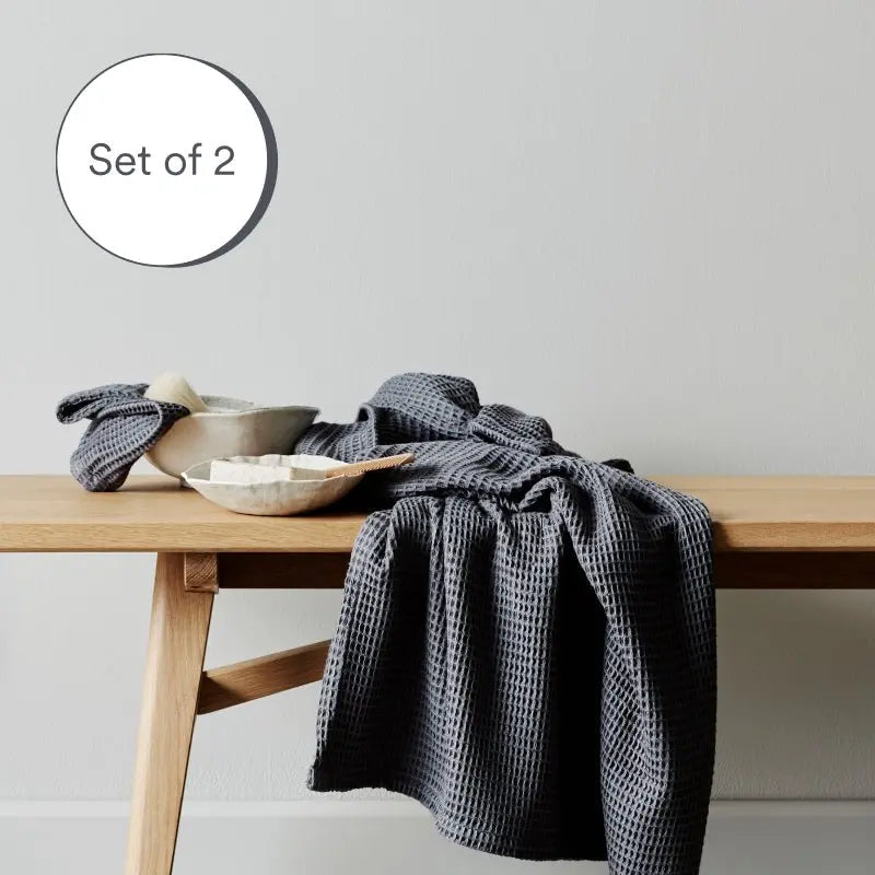 ettitude - Bamboo Waffle Towels - Slate