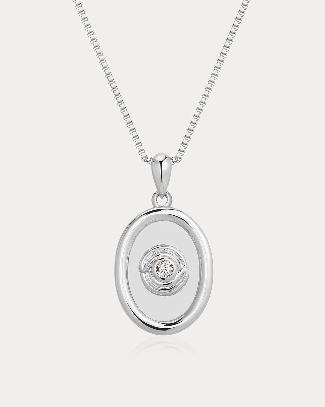 Luv Aj - The Wave Bezel Locket Necklace - Silver