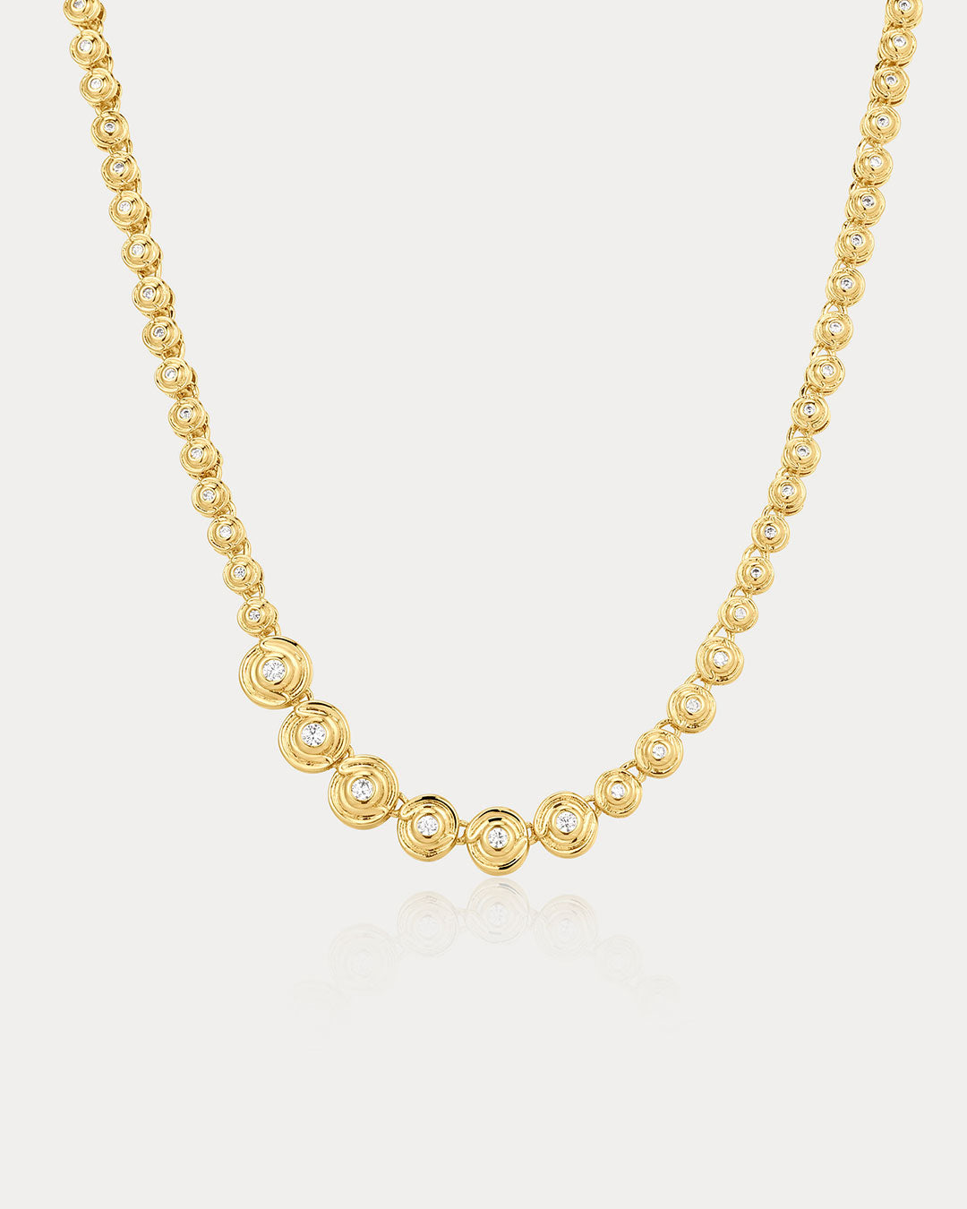Luv Aj - Wave Bezel Tennis Necklace - Gold