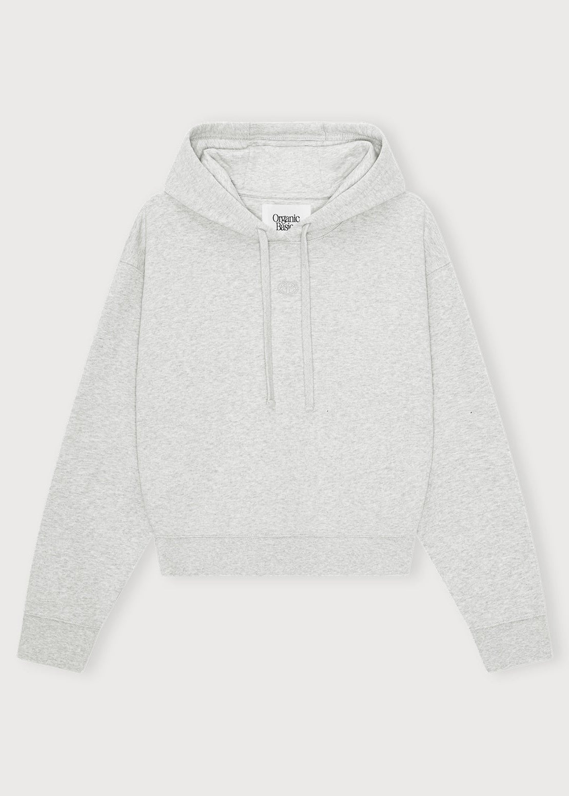 Organic Basics - Weekend Crop Hoodie - Misty Grey Melange -
