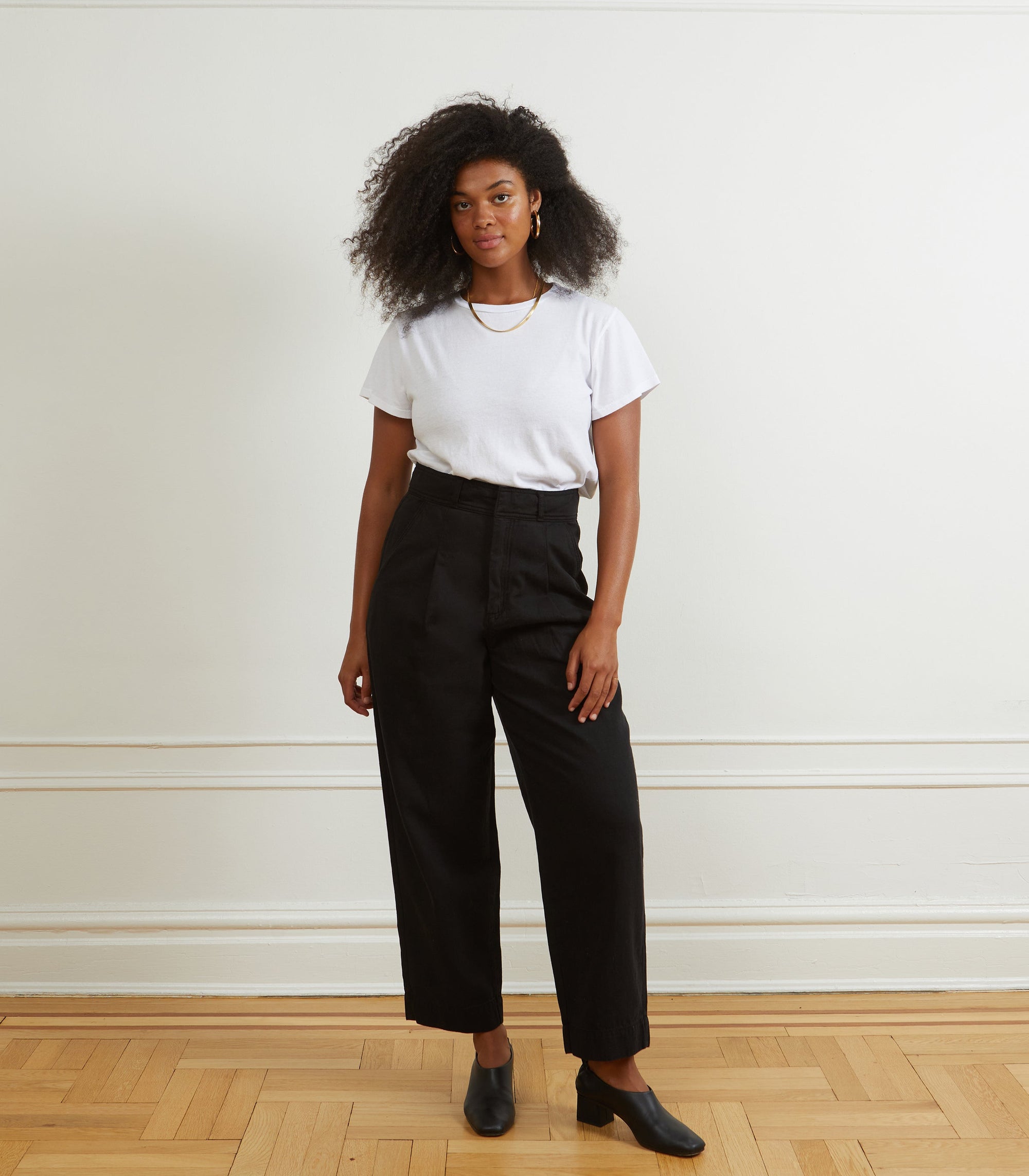 Loup - Elaine Pleated Tapered Trousers - Black -