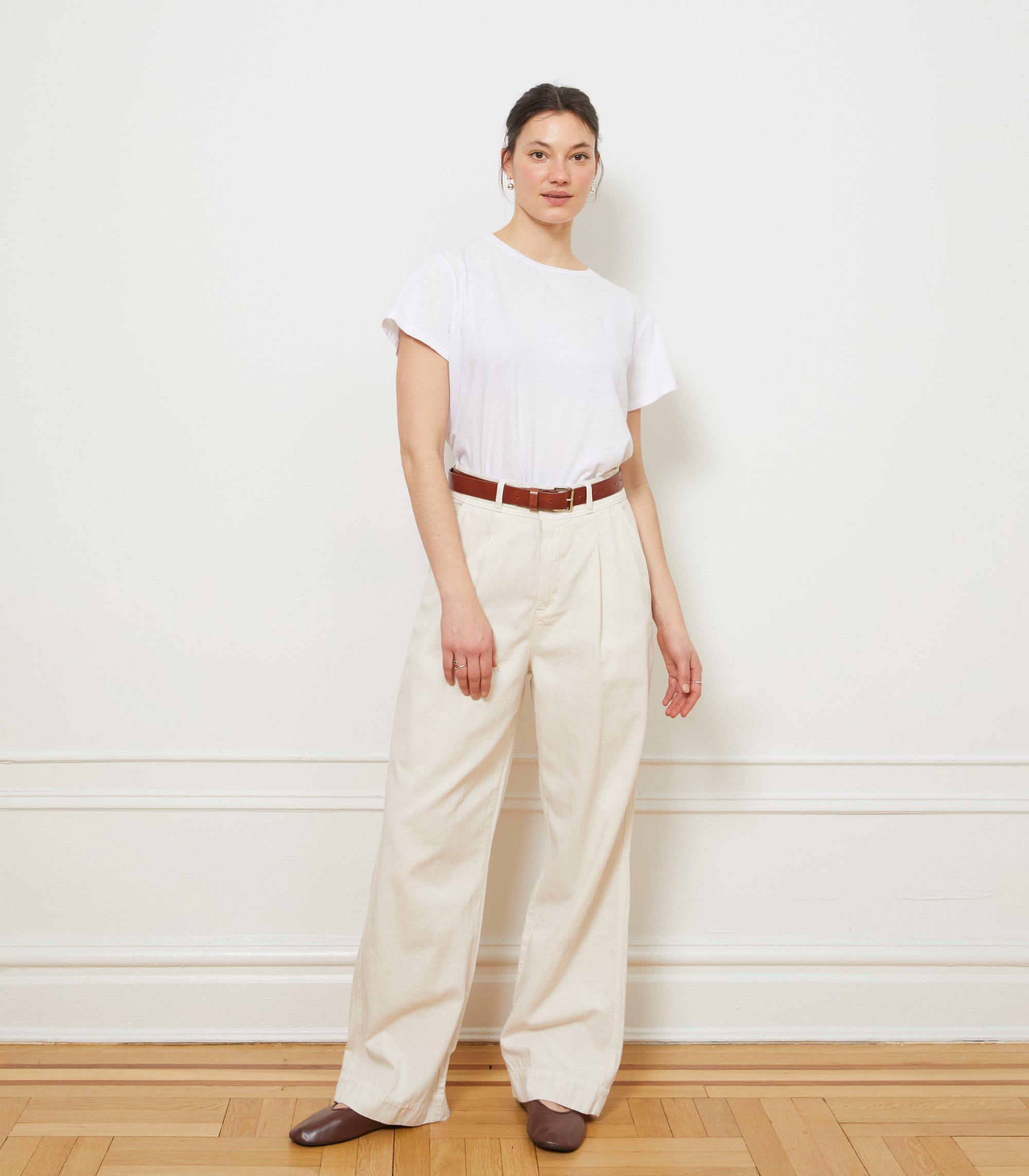 Loup - Jack Pleated Wide-Leg Trousers - Salt -