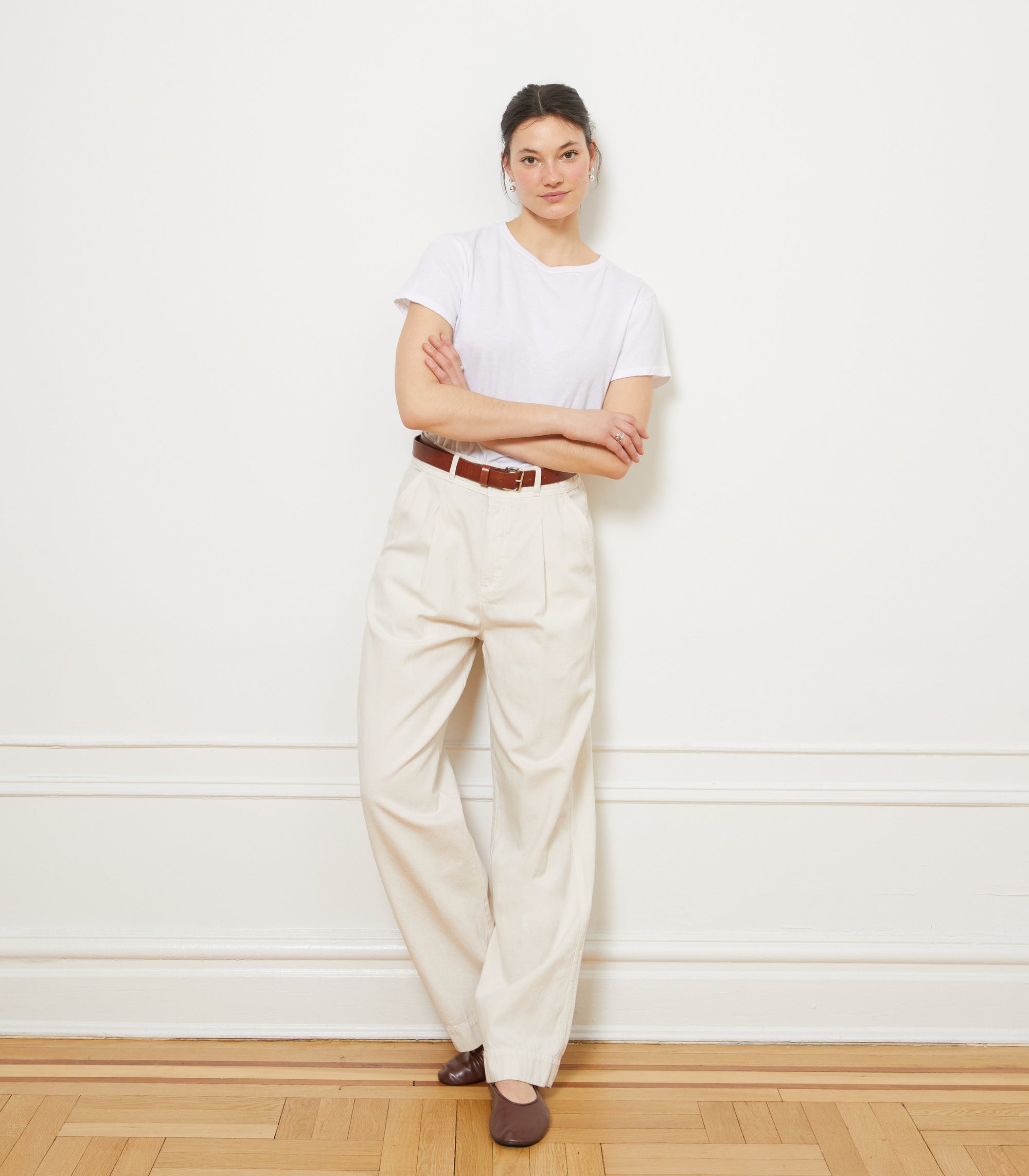 Loup - Jack Pleated Wide-Leg Trousers - Salt -