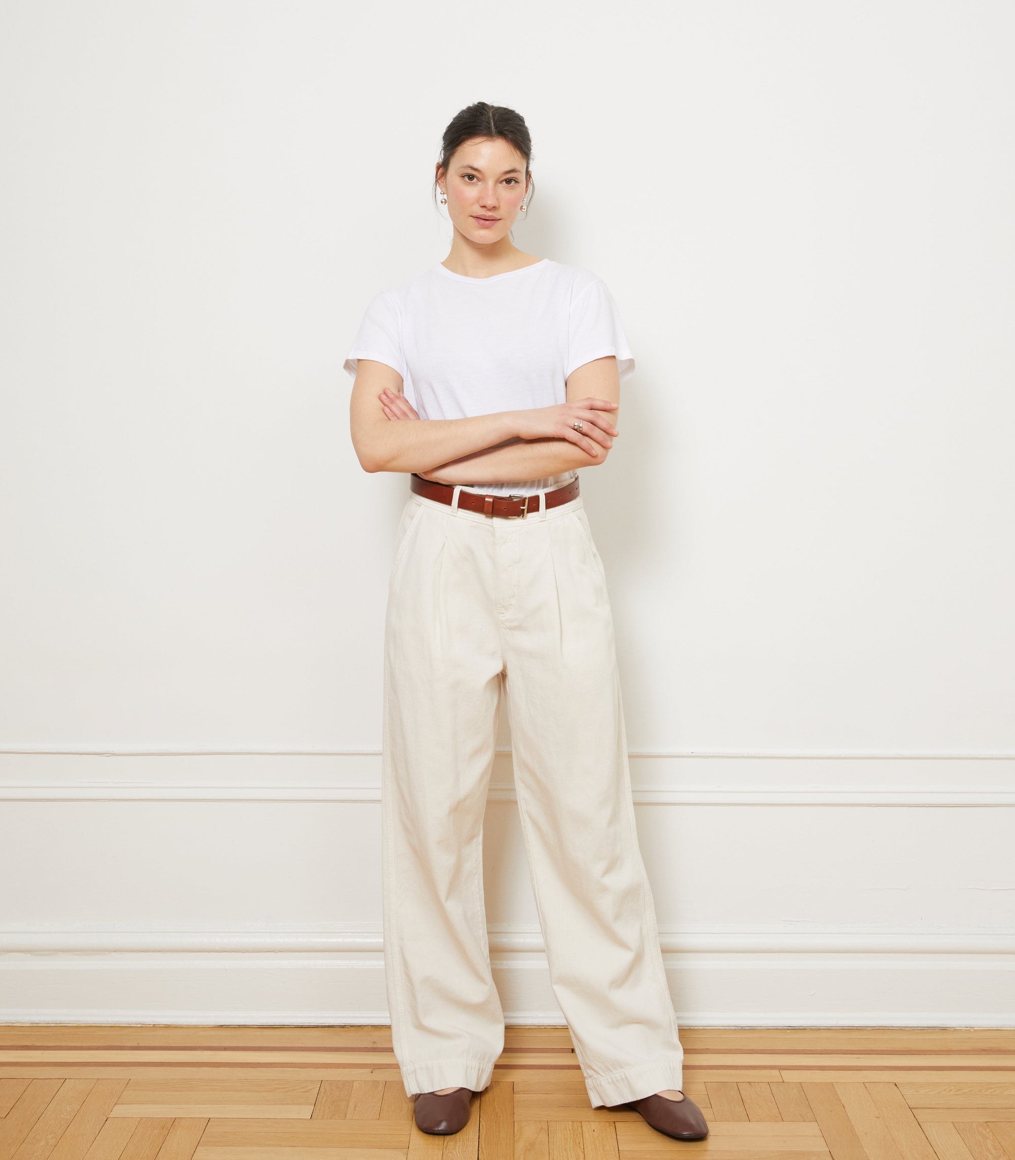 Loup - Jack Pleated Wide-Leg Trousers - Salt -