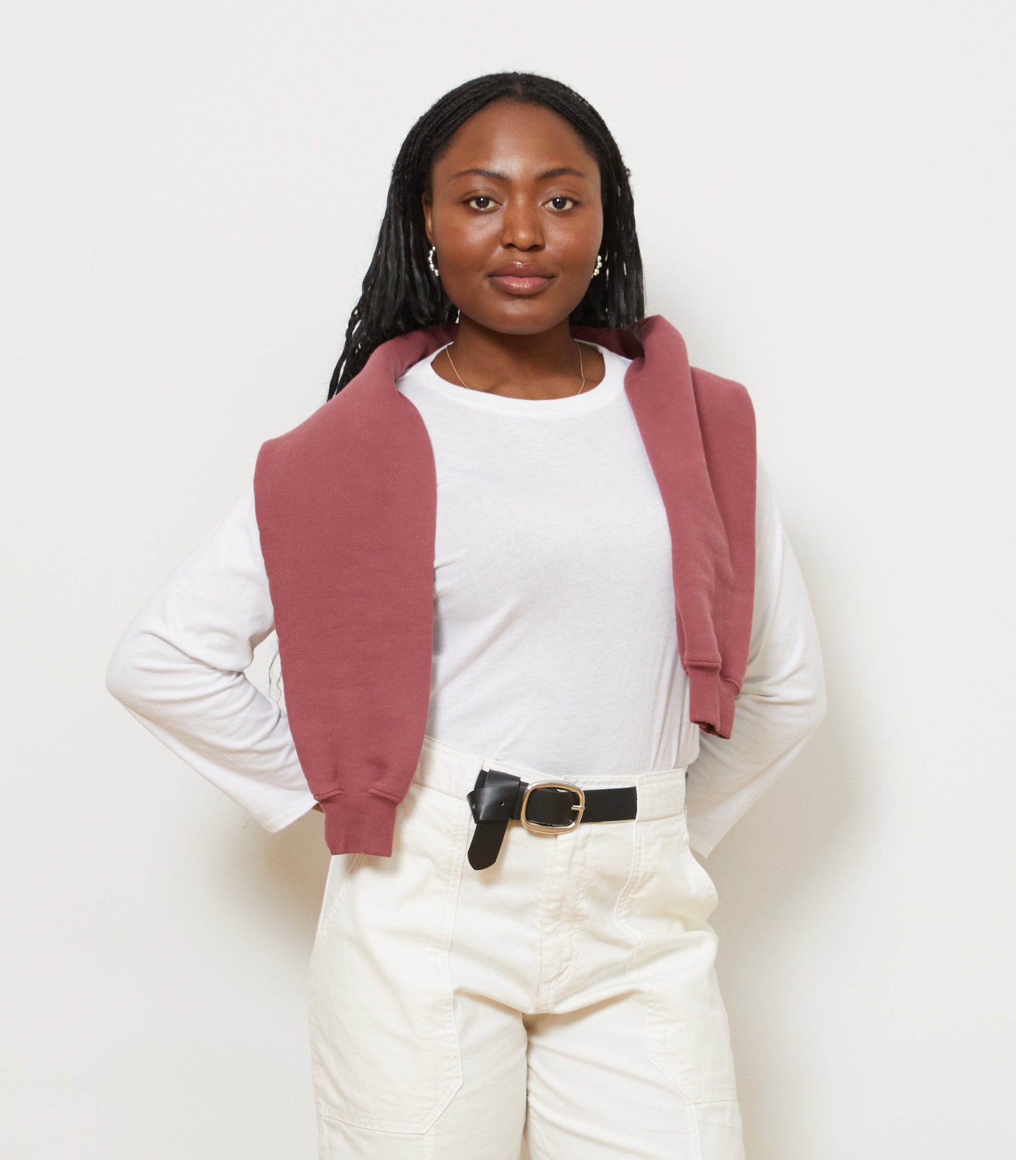 Loup - Penny Washed Long Sleeve Tee - White -