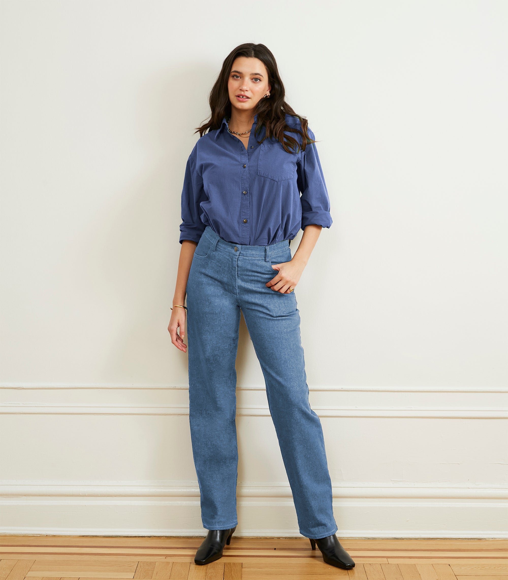 Loup - Elise Oversized Button Up Shirt - Yale Blue -