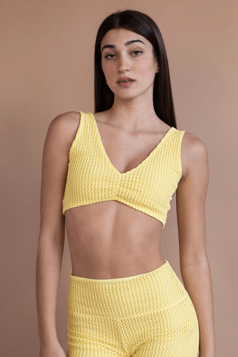 Montce - Yellow Crochet Kim Variation Bikini Top -