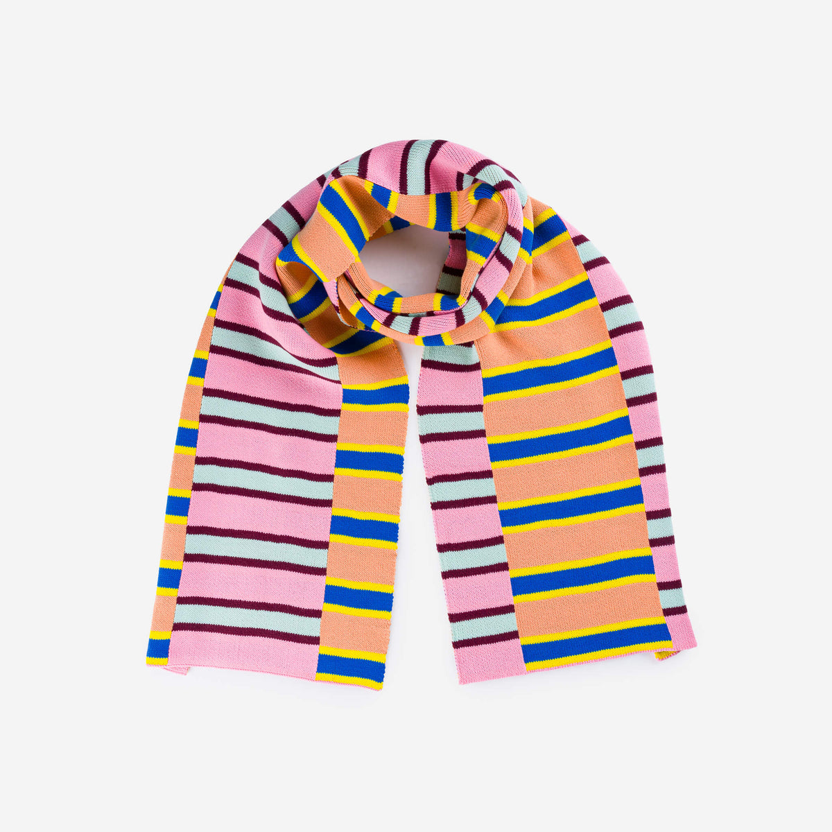 Verloop - Zipper Stripe Big Scarf - Peach Cobalt