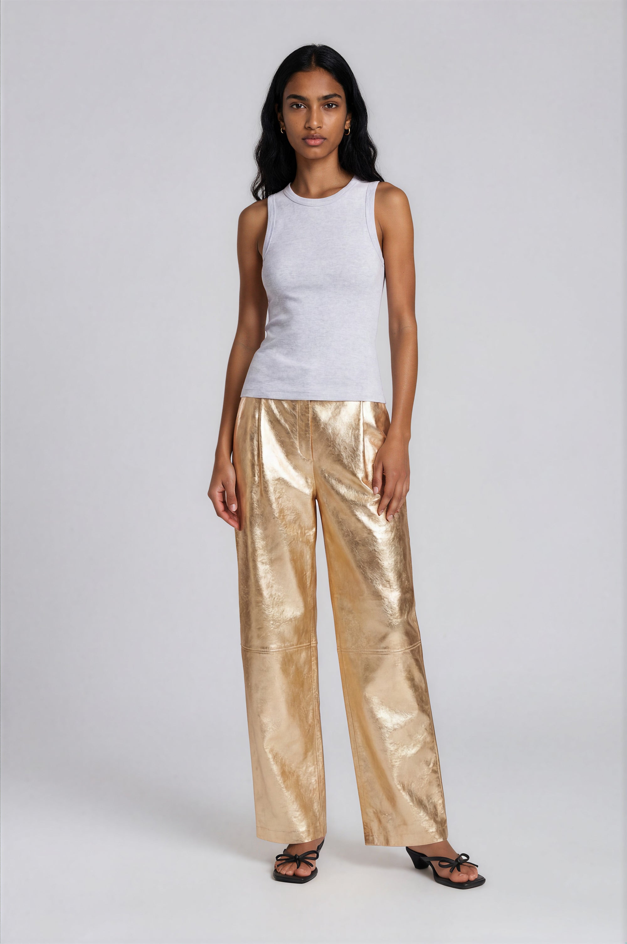 & Other Stories - Alexa Leather Trousers - Gold -