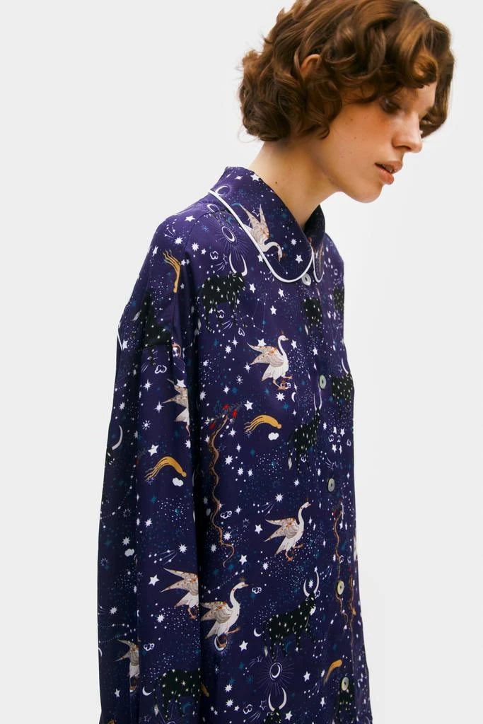Sleeper - Pastelle Oversized Shirt - Navy Mystic Print -