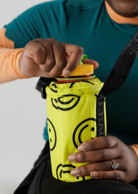Puffy Water Bottle Sling - Yellow Happy