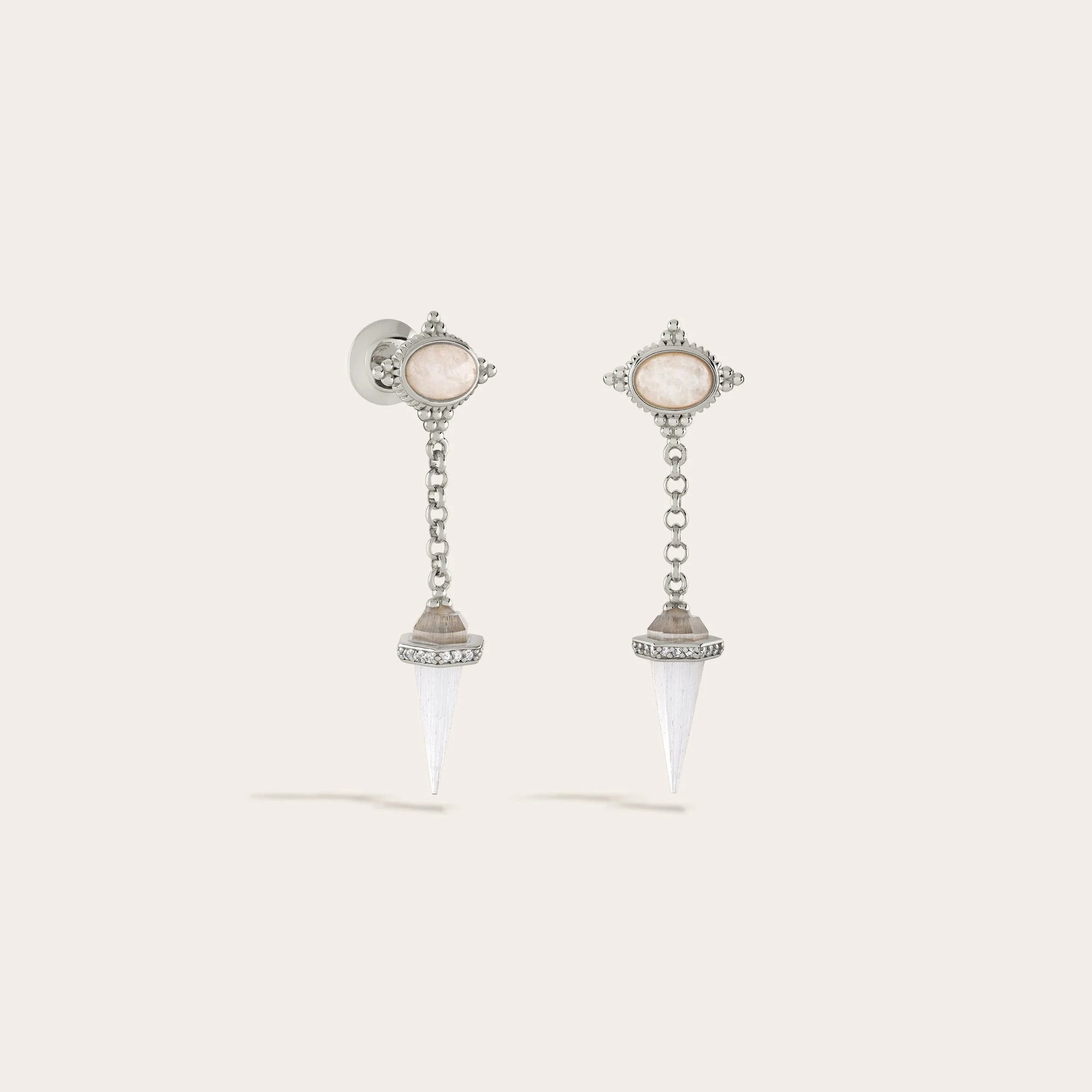 Awe Inspired - Oracle Pendulum Drop Earrings - 925 Sterling Silver