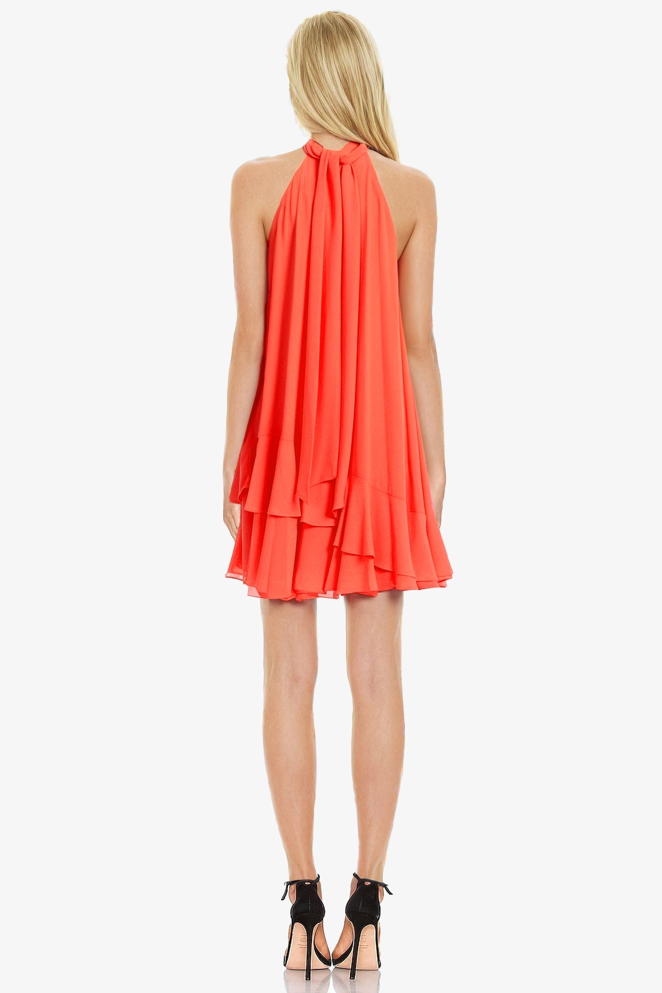 ONE33 SOCIAL - The Ava - Ruffle Halter Cocktail Dress -